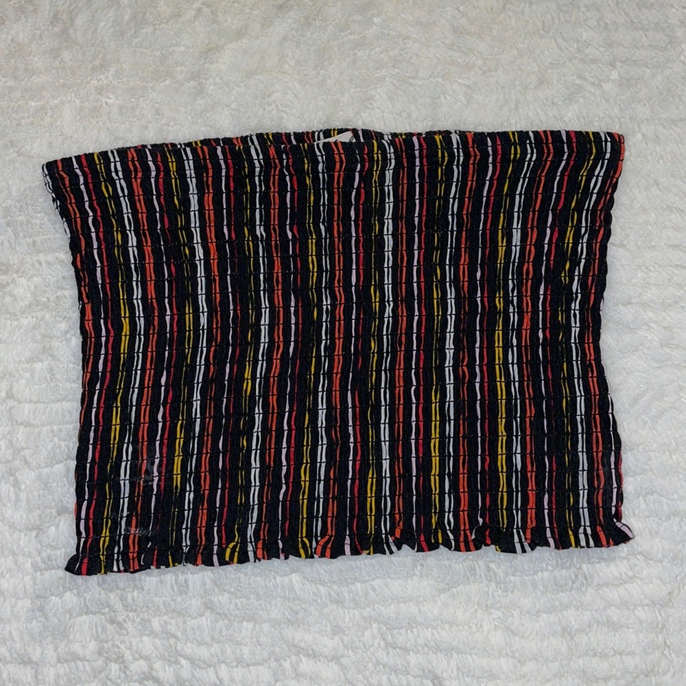 Express M cropped stripped tube top